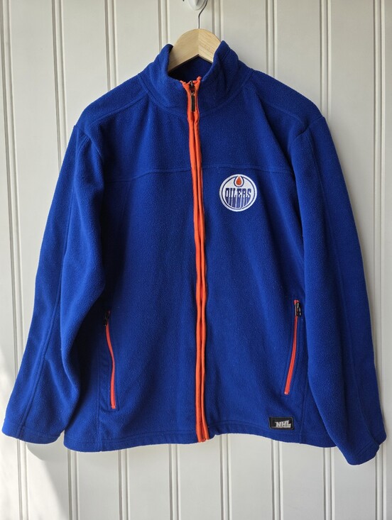 NHL Other - NHL Edmonton Oilers Blue Fleece Zip Up Jacket Sweater Medium